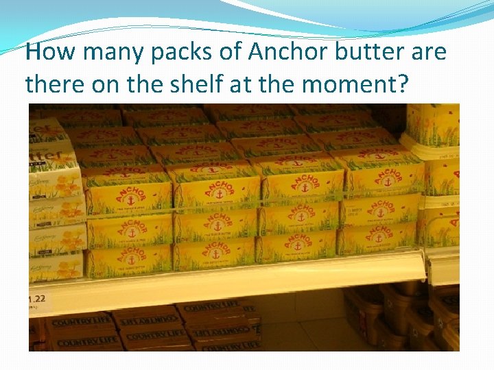 How many packs of Anchor butter are there on the shelf at the moment?