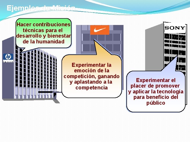 Ejemplos de Misión Hacer contribuciones técnicas para el desarrollo y bienestar de la humanidad