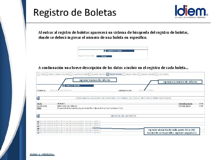 Registro de Boletas Al entrar al registro de boletas aparecerá un sistema de búsqueda