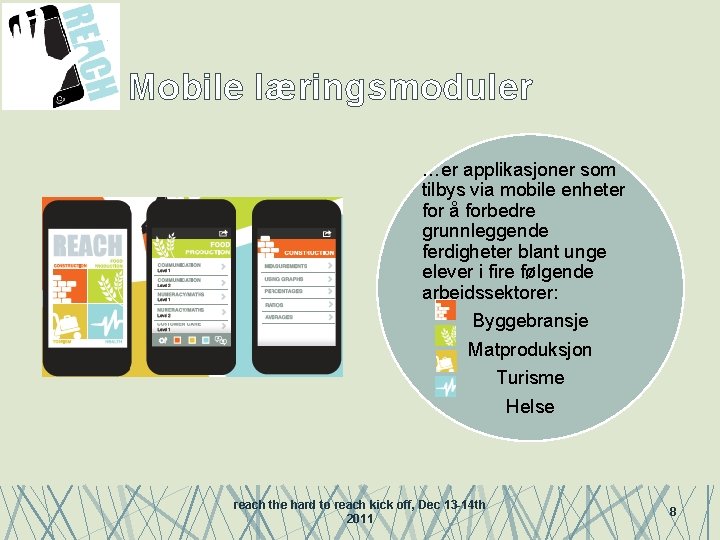 Mobile læringsmoduler …er applikasjoner som tilbys via mobile enheter for å forbedre grunnleggende ferdigheter