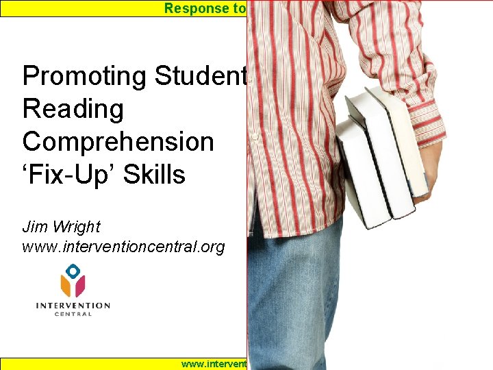 Response to Intervention Promoting Student Reading Comprehension ‘Fix-Up’ Skills Jim Wright www. interventioncentral. org Response to Intervention Promoting Student Reading Comprehension ‘Fix-Up’ Skills Jim Wright www. interventioncentral. org