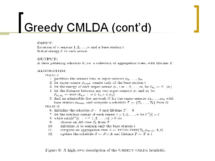 Greedy CMLDA (cont’d) 