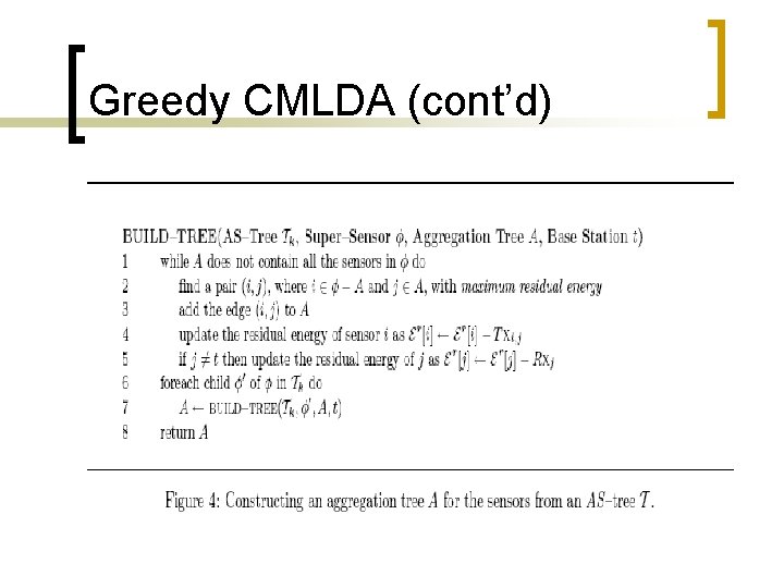 Greedy CMLDA (cont’d) 