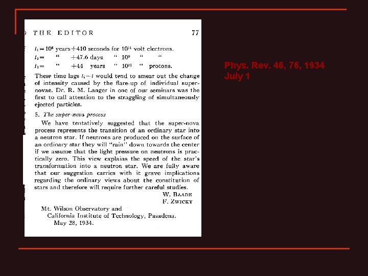 Phys. Rev. 46, 76, 1934 July 1 