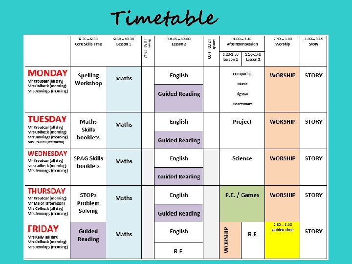 Timetable Timetable
