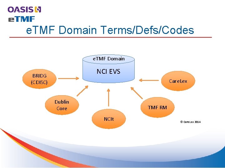 e. TMF Domain Terms/Defs/Codes e. TMF Domain NCI EVS BRIDG (CDISC) Care. Lex Dublin e. TMF Domain Terms/Defs/Codes e. TMF Domain NCI EVS BRIDG (CDISC) Care. Lex Dublin