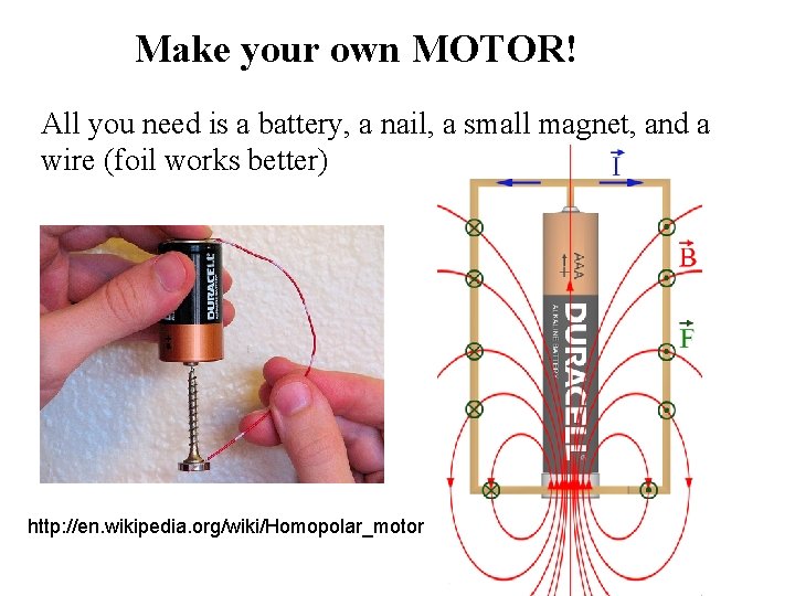 Make your own MOTOR! All you need is a battery, a nail, a small