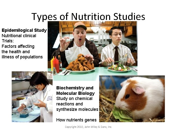Types of Nutrition Studies Epidemilogical Study Nutritional clinical Trials: Factors affecting the health and