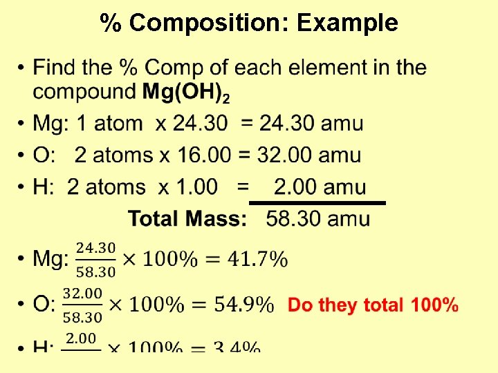 % Composition: Example • 