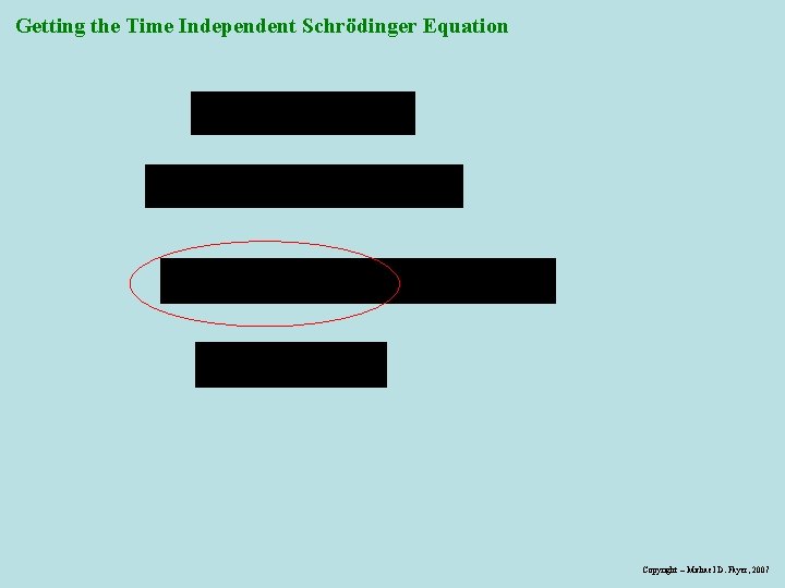 Getting the Time Independent Schrödinger Equation Copyright – Michael D. Fayer, 2007 