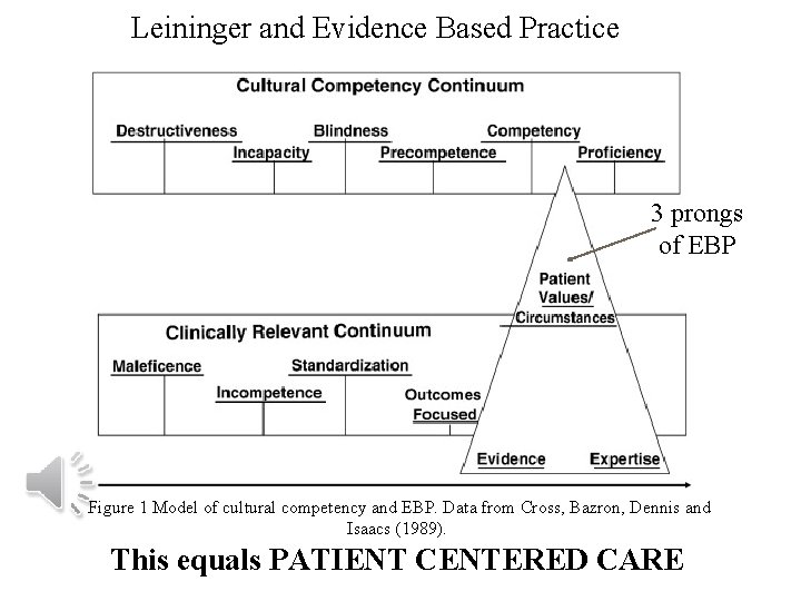 Leininger and Evidence Based Practice 3 prongs of EBP Figure 1 Model of cultural
