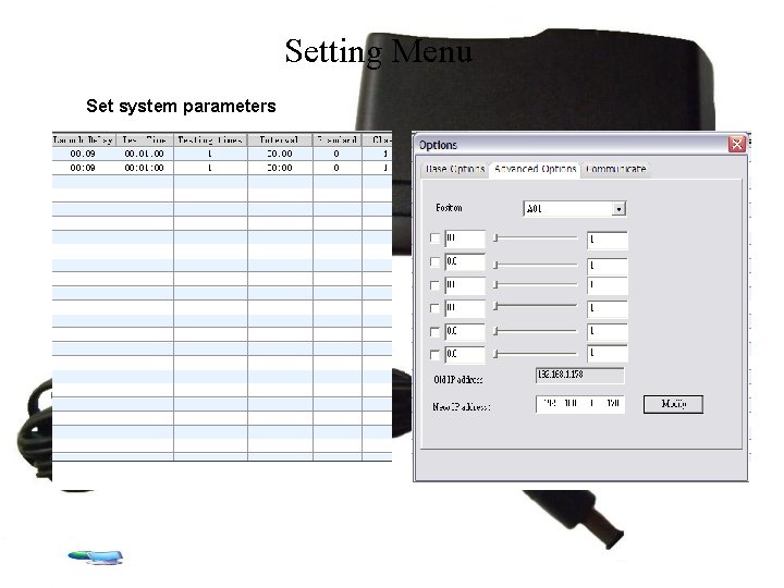 Setting Menu Set system parameters 