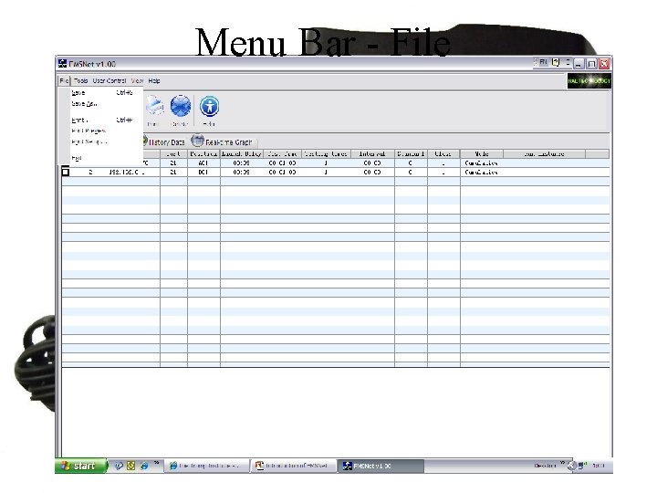 Menu Bar - File 