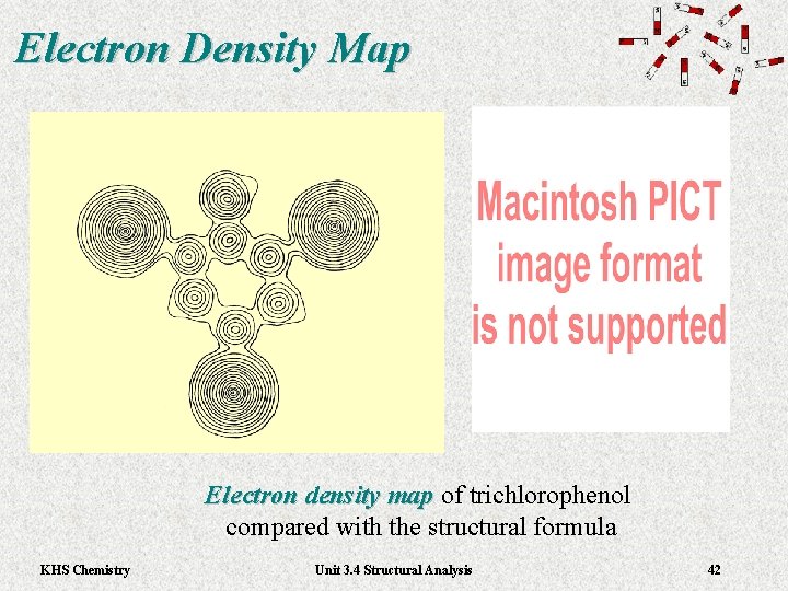 Electron Density Map Electron density map of trichlorophenol Electron density map compared with the