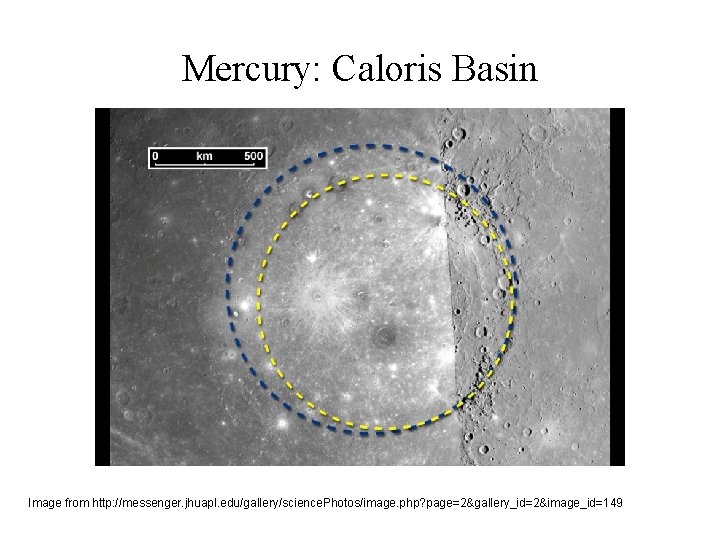 Mercury: Caloris Basin Image from http: //messenger. jhuapl. edu/gallery/science. Photos/image. php? page=2&gallery_id=2&image_id=149 