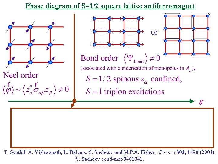 Phase diagram of S=1/2 square lattice antiferromagnet or g T. Senthil, A. Vishwanath, L.