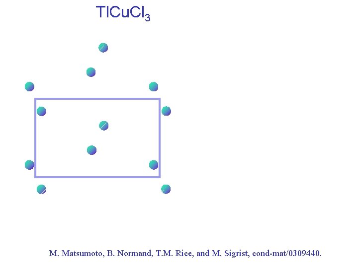 Tl. Cu. Cl 3 M. Matsumoto, B. Normand, T. M. Rice, and M. Sigrist,