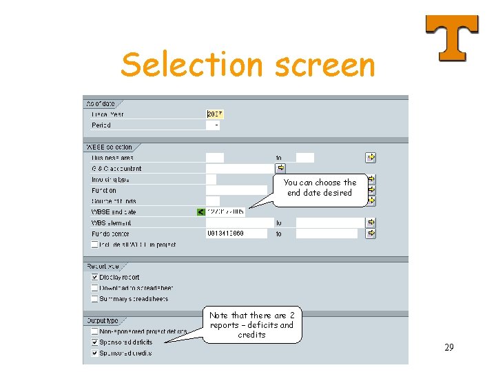 Selection screen You can choose the end date desired Note that there are 2