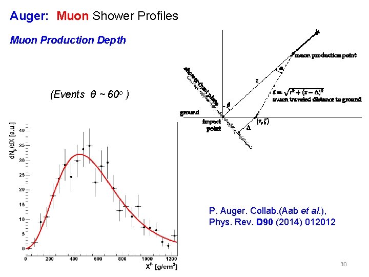 Auger: Muon Shower Profiles Muon Production Depth (Events θ ~ 60 o ) P.
