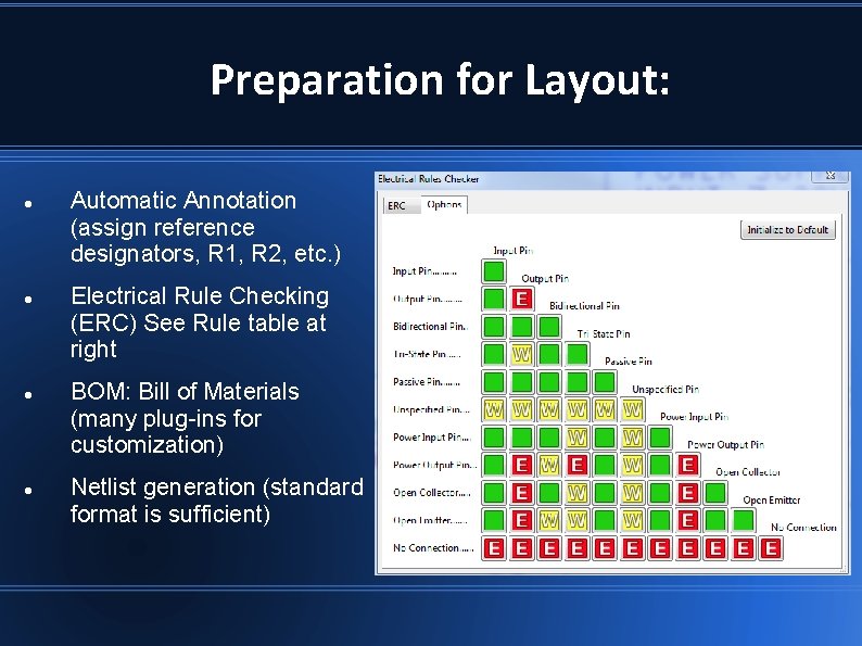 Preparation for Layout: Automatic Annotation (assign reference designators, R 1, R 2, etc. ) Preparation for Layout: Automatic Annotation (assign reference designators, R 1, R 2, etc. )