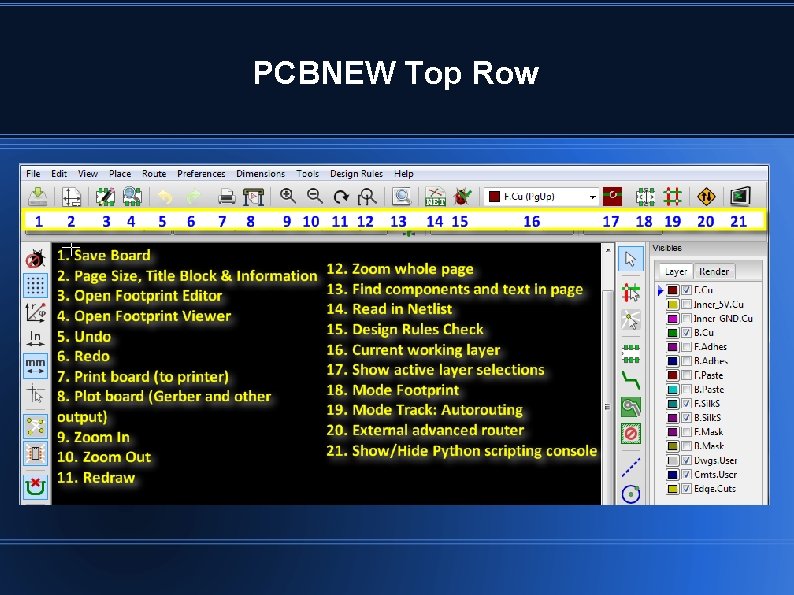 PCBNEW Top Row PCBNEW Top Row