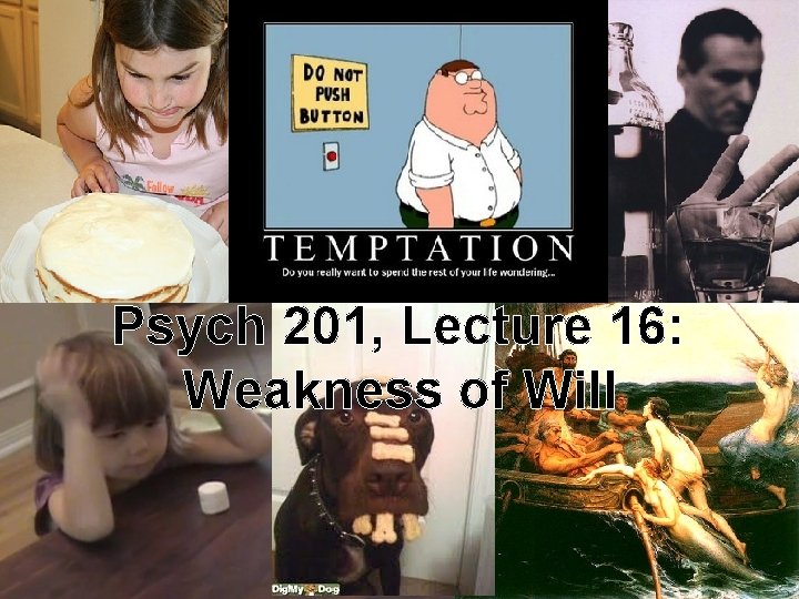 Psych 201, Lecture 16: Weakness of Will 