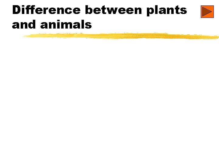 Difference between plants and animals 
