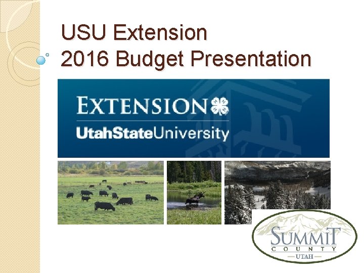 USU Extension 2016 Budget Presentation 