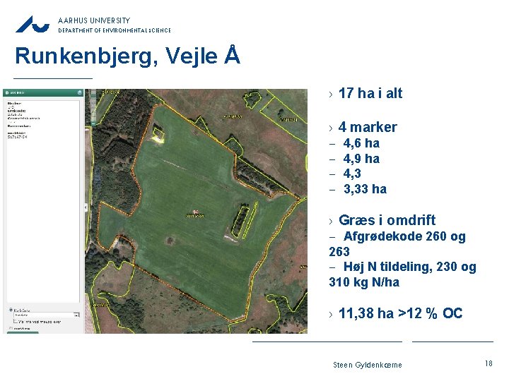 AARHUS UNIVERSITY DEPARTMENT OF ENVIRONMENTAL SCIENCE Runkenbjerg, Vejle Å › 17 ha i alt AARHUS UNIVERSITY DEPARTMENT OF ENVIRONMENTAL SCIENCE Runkenbjerg, Vejle Å › 17 ha i alt