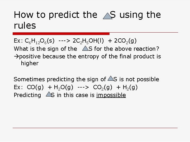 How to predict the rules S using the Ex: C 6 H 12 O