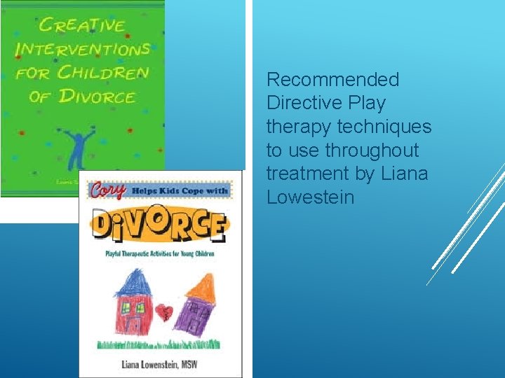 Recommended Directive Play therapy techniques to use throughout treatment by Liana Lowestein 