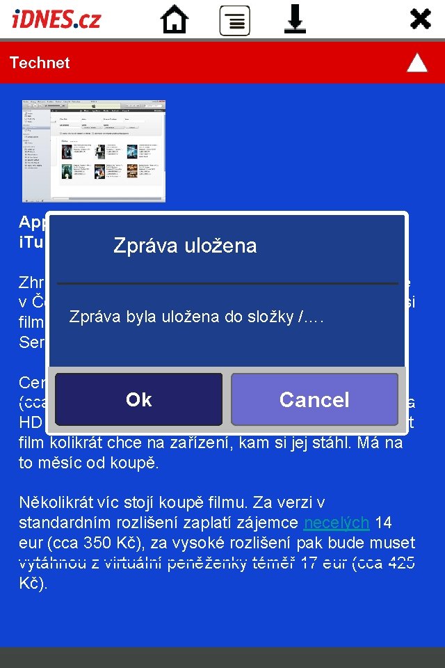  Technet Apple v Česku potichu spustil prodej filmů na i. Tunes Zpráva uložena