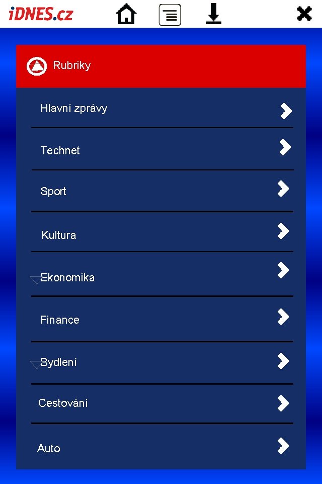 Rubriky Hlavní zprávy Technet Sport Kultura Ekonomika Finance Bydlení Cestování Auto 