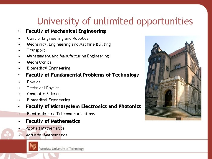 University of unlimited opportunities • • • • Faculty of Mechanical Engineering Control Engineering