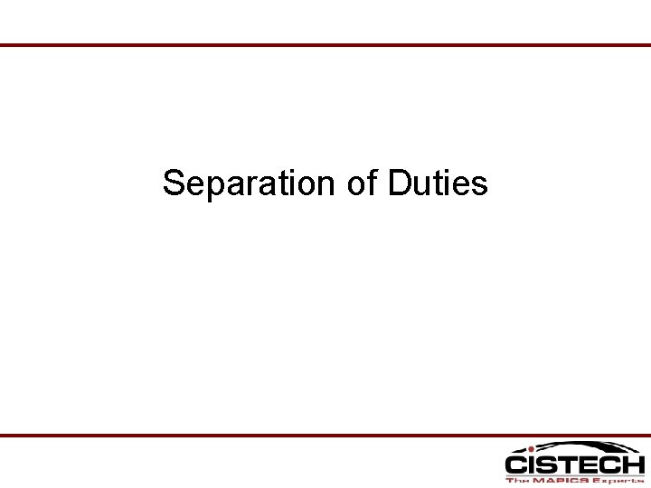 Separation of Duties 