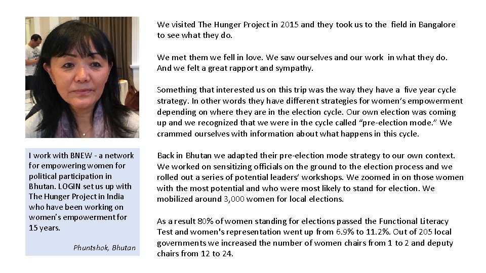 We visited The Hunger Project in 2015 and they took us to the field We visited The Hunger Project in 2015 and they took us to the field