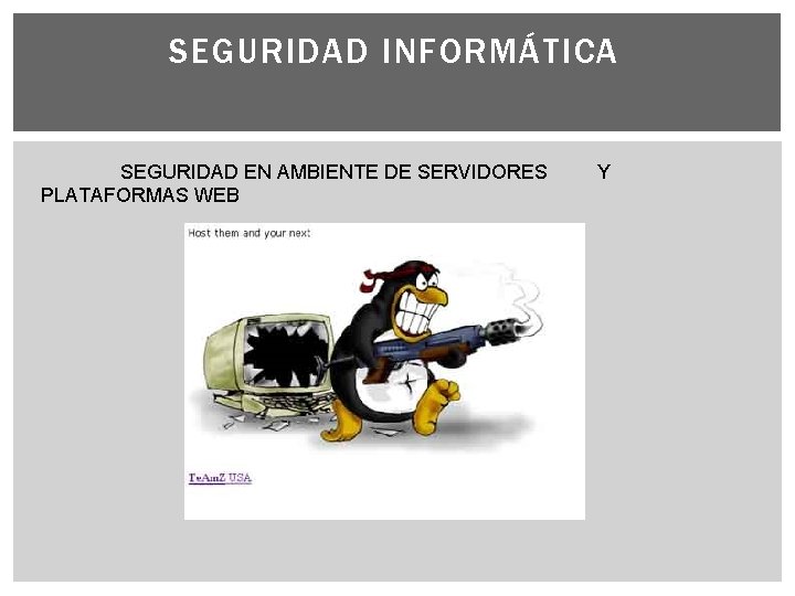 SEGURIDAD INFORMÁTICA SEGURIDAD EN AMBIENTE DE SERVIDORES PLATAFORMAS WEB Y 