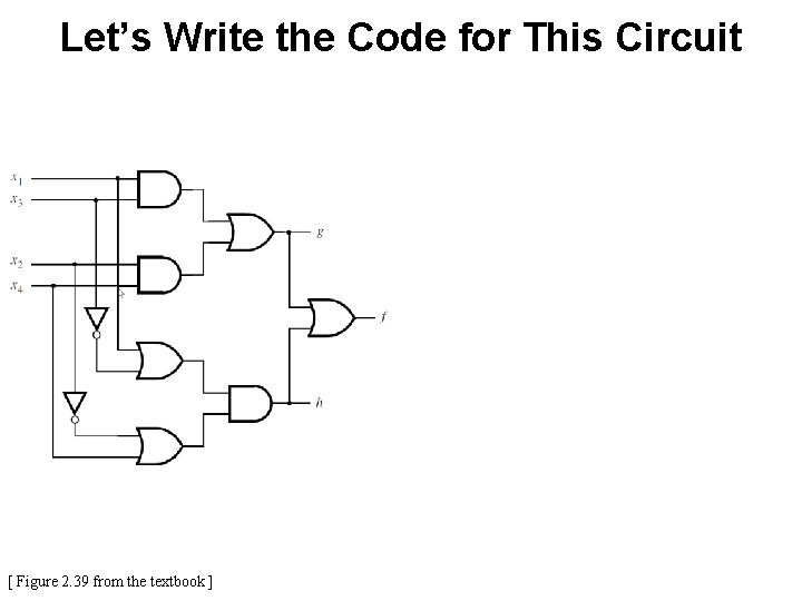 Let’s Write the Code for This Circuit [ Figure 2. 39 from the textbook