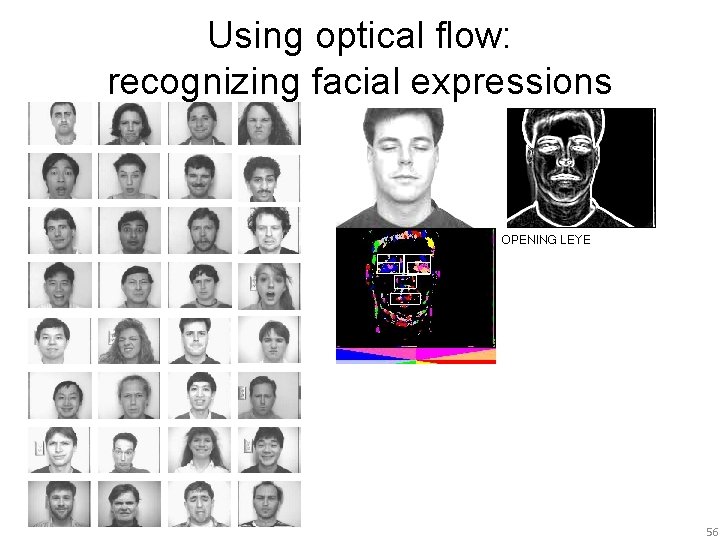 Using optical flow: recognizing facial expressions 56 