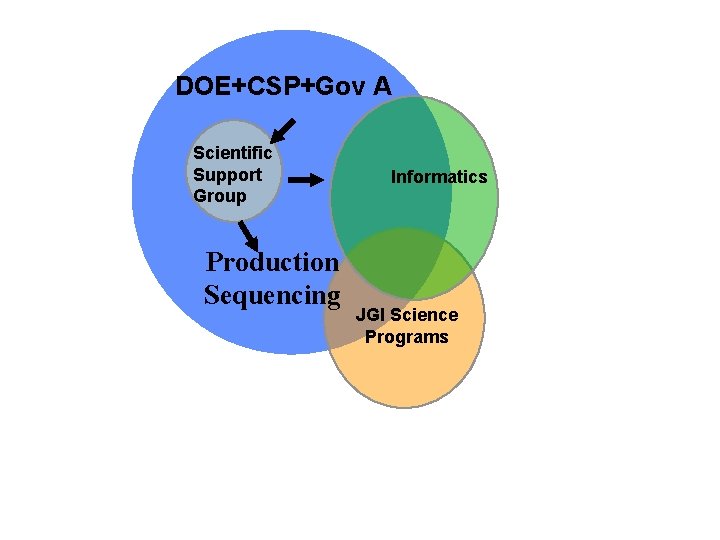 DOE+CSP+Gov A Scientific Support Group Production Sequencing Informatics JGI Science Programs 