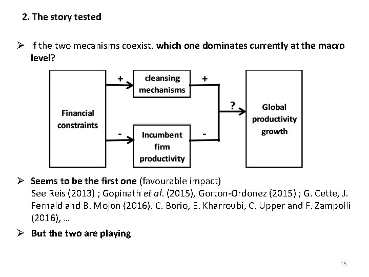 2. The story tested Ø If the two mecanisms coexist, which one dominates currently