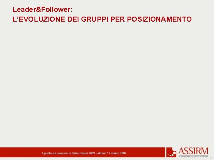 Leader&Follower: L’EVOLUZIONE DEI GRUPPI PER POSIZIONAMENTO 23 