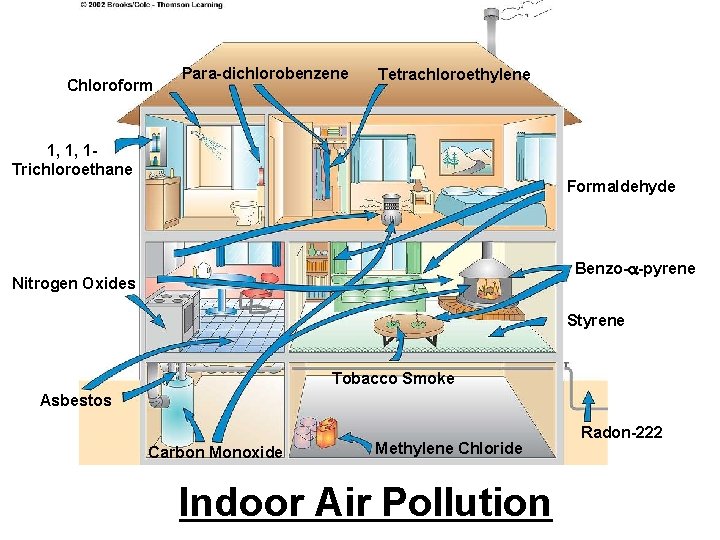 Chloroform Para-dichlorobenzene Tetrachloroethylene 1, 1, 1 Trichloroethane Formaldehyde Benzo-a-pyrene Nitrogen Oxides Styrene Tobacco Smoke