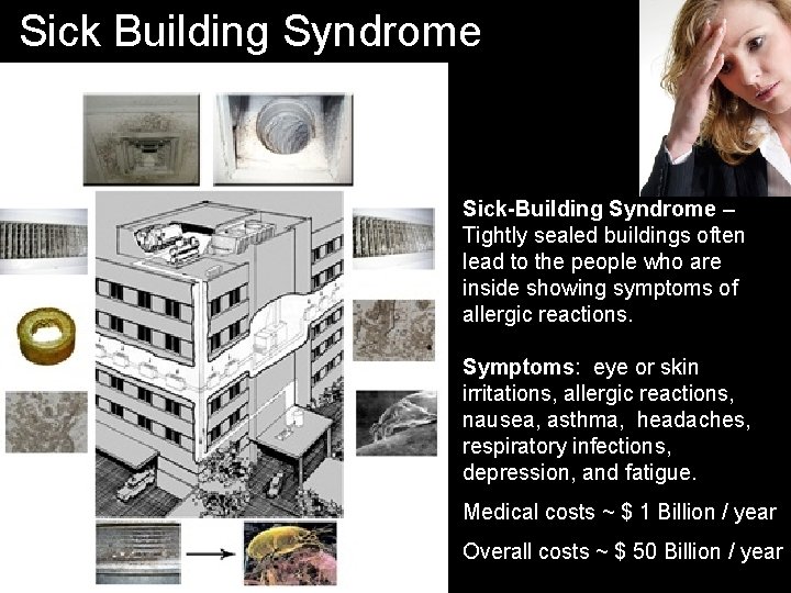 Sick Building Syndrome Sick-Building Syndrome – Tightly sealed buildings often lead to the people