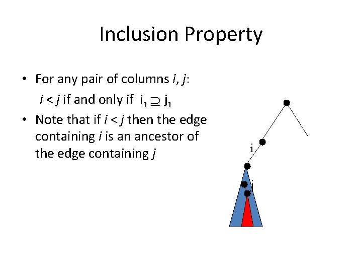 Inclusion Property • For any pair of columns i, j: i < j if