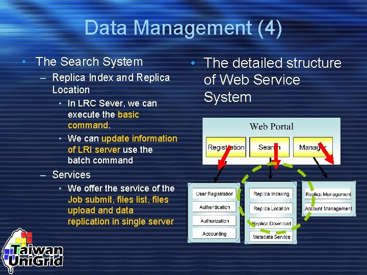 Data Management (4) • The Search System – Replica Index and Replica Location •