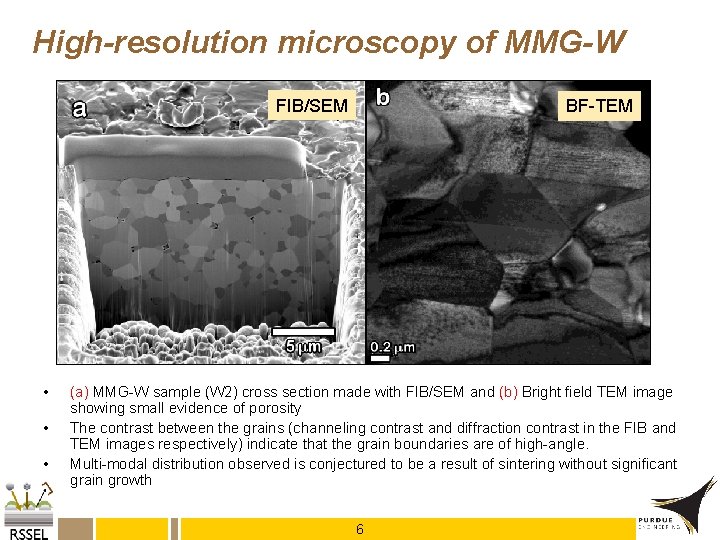 High-resolution microscopy of MMG-W FIB/SEM • • • BF-TEM (a) MMG-W sample (W 2)