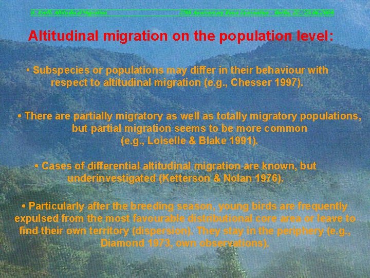 S. Kreft: Altitudinal Migration 25 th Anniversary Bonn Convention - Berlin, 22. /23. 06.