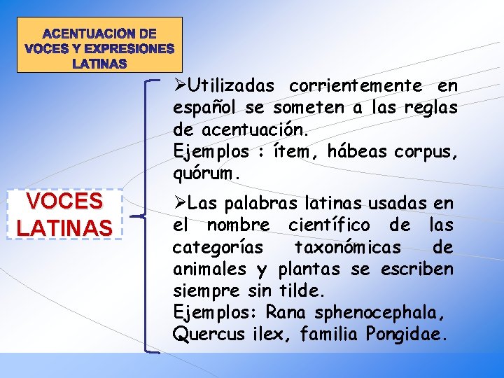 ØUtilizadas corrientemente en español se someten a las reglas de acentuación. Ejemplos : ítem,