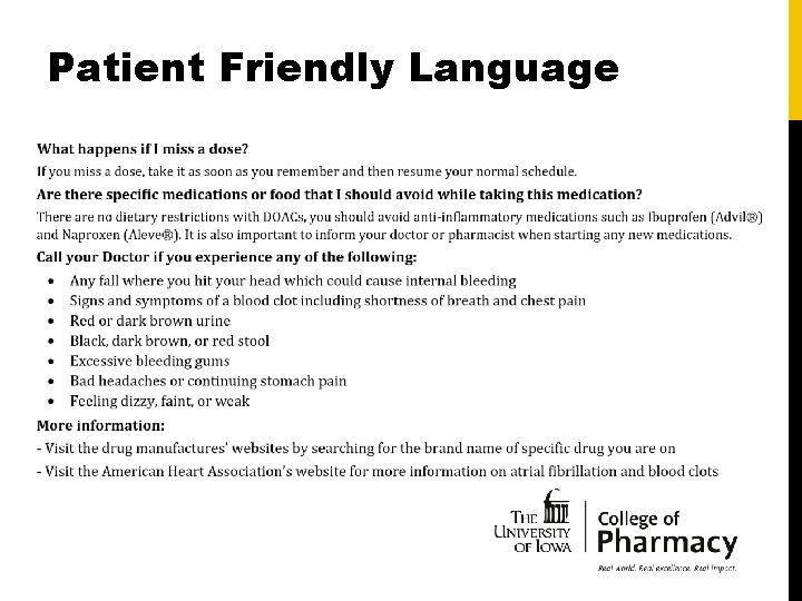 Patient Friendly Language 